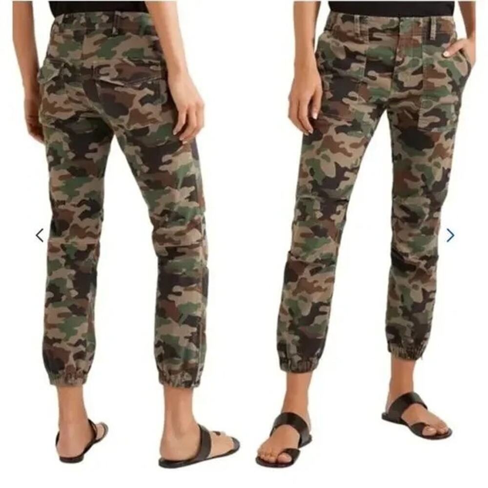 Nili Lotan Cropped French Military Pants Size 4 Camo Print